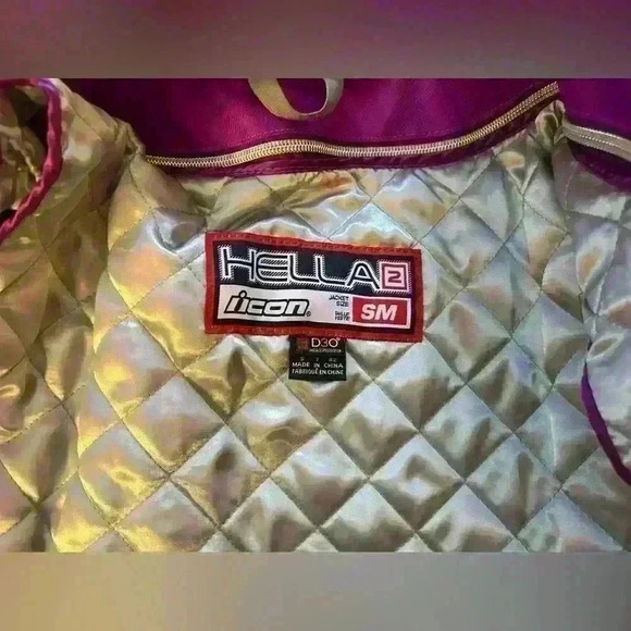 Purple Icon riding jacket ladies Hella  2 size small - Picture 3 of 4